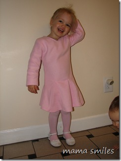 winter toddler dress from fleece