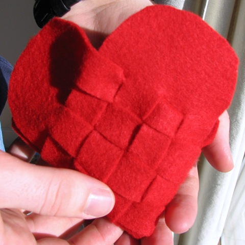 felt heart for Valentine's day for Christmas