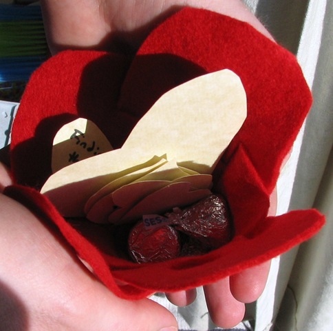 felt heart for Valentine's Day