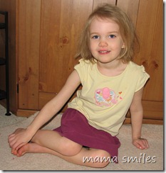 happy with her new skirt