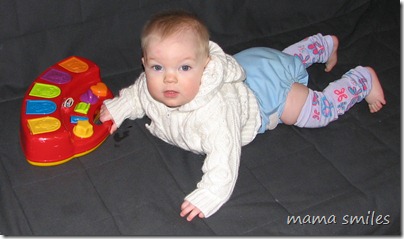 Lily modeling her new leg huggers