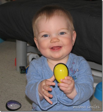 Lily with an egg shaker