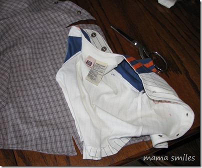 cutting out the shirt