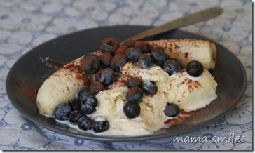Grilled banana dessert