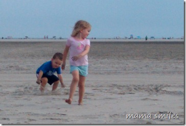 Emma and Johnny on the beach in New Jersey