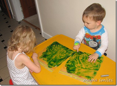 drawing with hair gel and food coloring