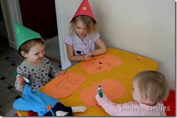 Decorating paper pumpkins