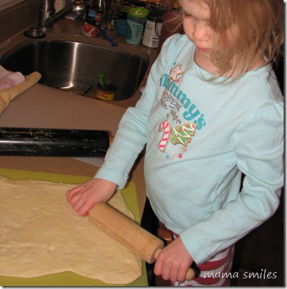 rolling pizza dough