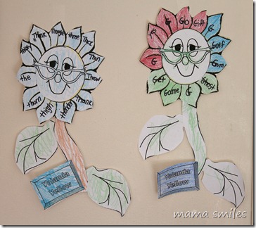 sunflowers with speech therapy words on the petals
