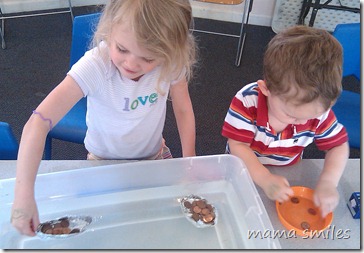 Testing how many pennies aluminum boats can hold