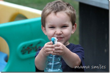 Johnny trying to spray mom