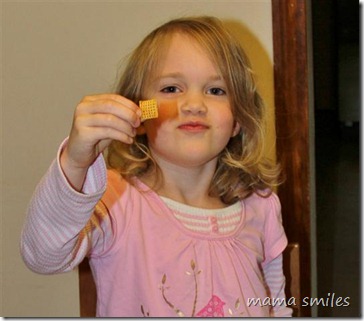 Emma approvs of her chex mix!