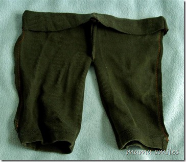 Step 4: Fold over waistband and stitch, leaving an opening to insert elastic