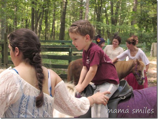 Johnny rides a pony at King Richard's Renaissance Faire