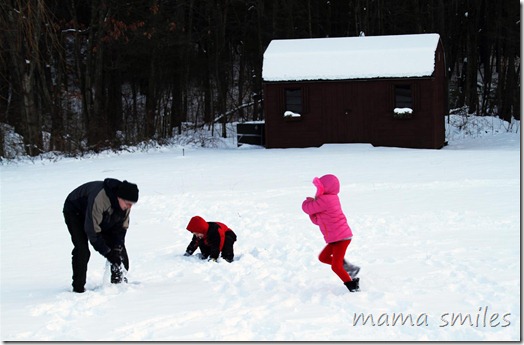 playing in the snow!