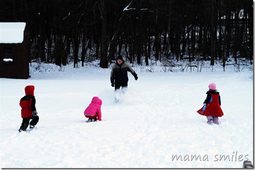playing in the snow - six inches was the perfect amount of snow!