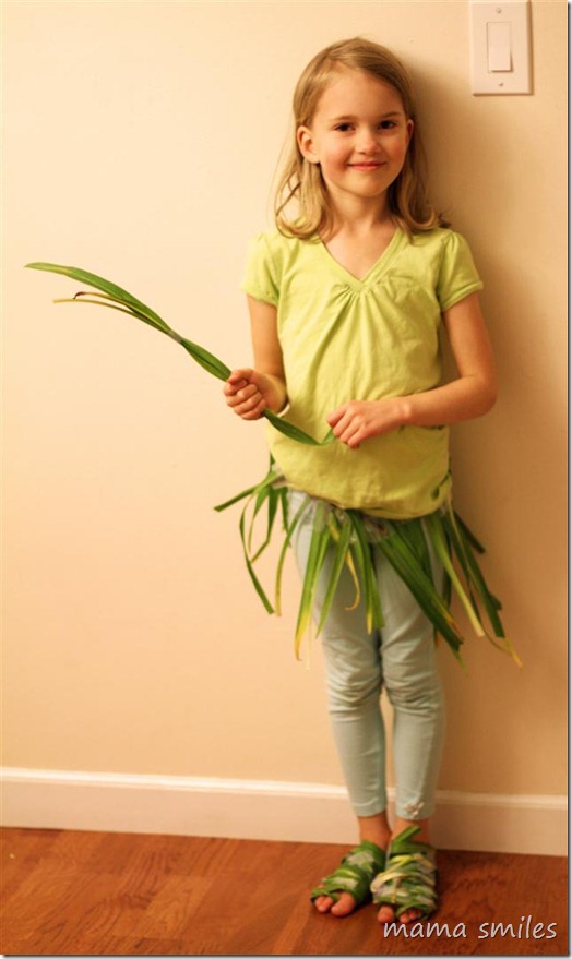 child-made Tinkerbell costume