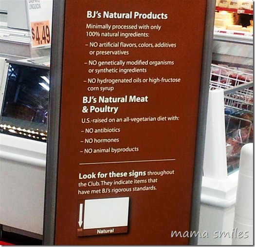 BJ's natural products guidelines