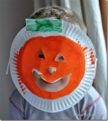 Paper Plate Jack O Lantern Masks