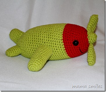 crocheted airplane toy