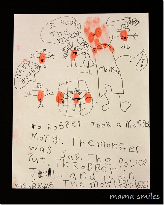 Monster Drawing + Writing from MamaSmiles (Monster RoundUP via RainbowsWithinReach) 