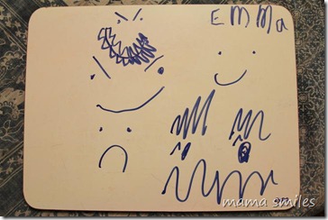 Using a white board to explore faces and emotions