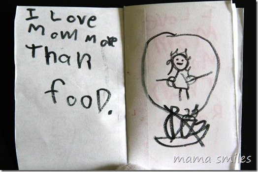 I love mom more than food