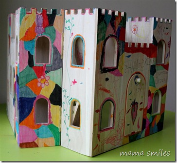 child-decorated wooden castle