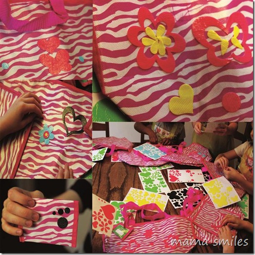 Decorating Creativity for Kids bags at a back to school party