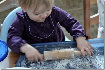 Rolling out flour