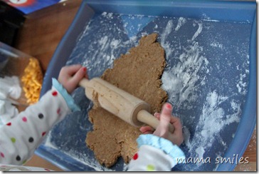 Rolling out gingerbread dough