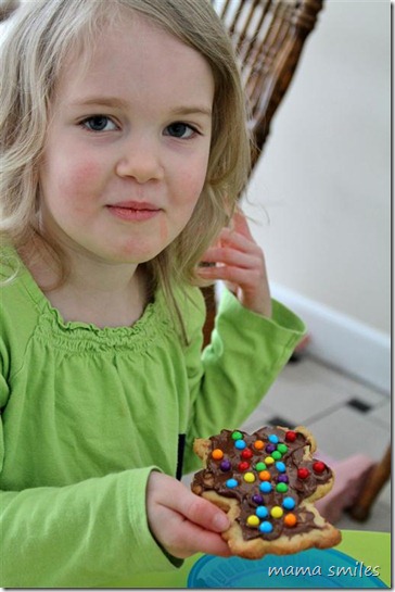 showing off a cookie masterpiece