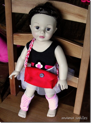 18-inch doll with handmade bag