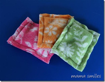 easy-sew fleece beanbags