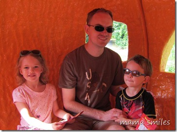 Riding in style in Cinderella's pumpkin carriage