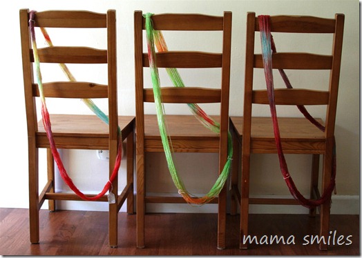 Kool-Aid dyed wool drying