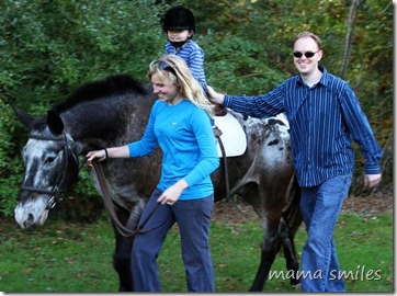 Johnny, thrilled to be riding Magic