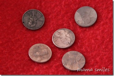 The side of the pennies that was touching the vinegar stayed shiny