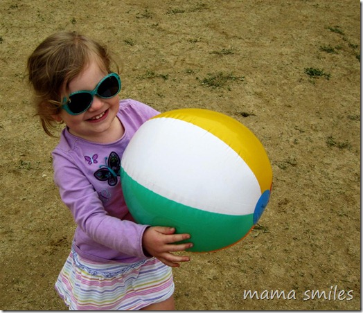 beach ball fun at preschool game day