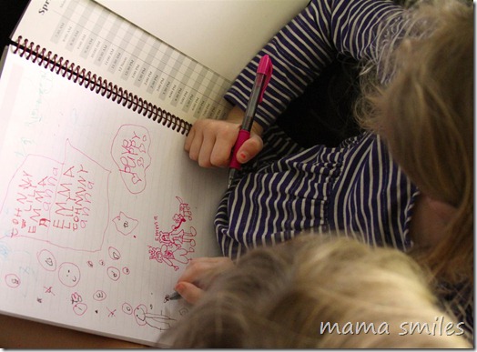 2yo and 6yo drawing together