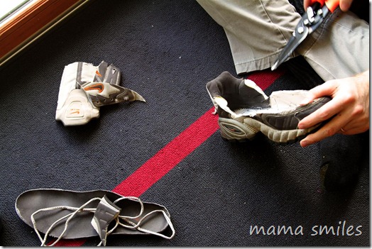 Taking apart a shoe