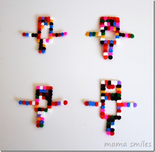 four-year-old creations with fusible beads