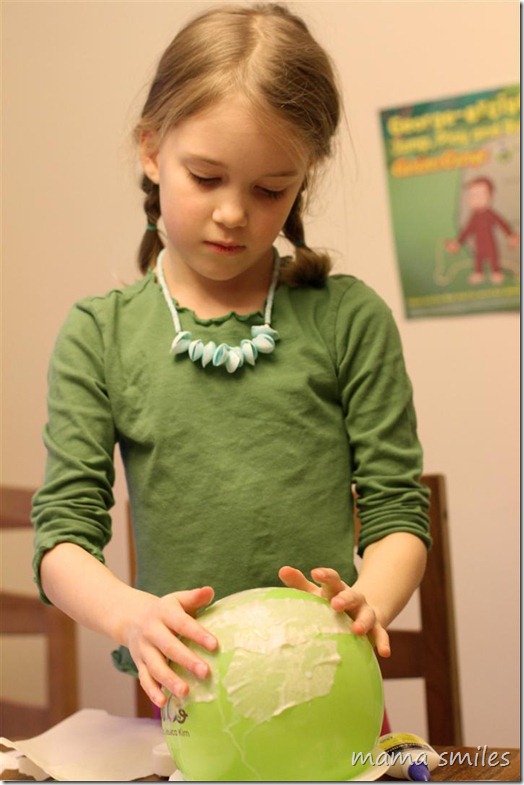 making a papier mache moon nightlight