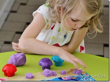 Emma plays with moon dough