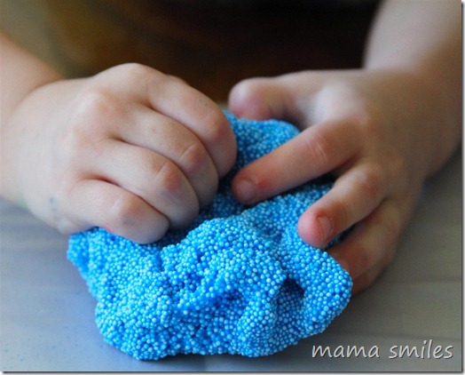 sensory play with floam