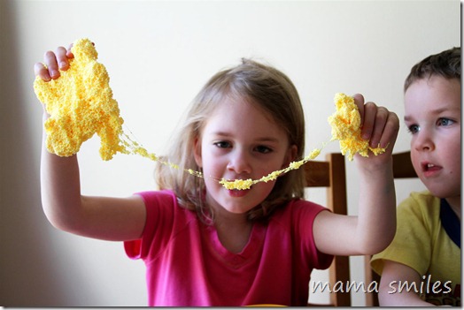 sensory play with floam