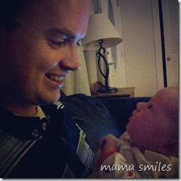 getting acquainted with our newborn: father and daughter