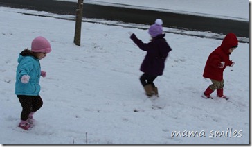 playing in the snow