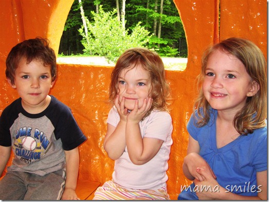 Riding in Cinderella's pumpkin carriage at Story Land in Glen, New Hampshire