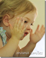 Lily patting her head to The Tuneables DVD